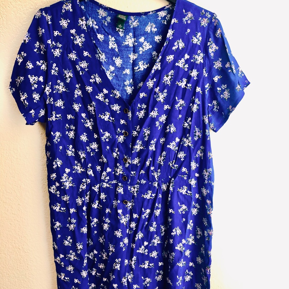 Vivid Blue Floral Romper